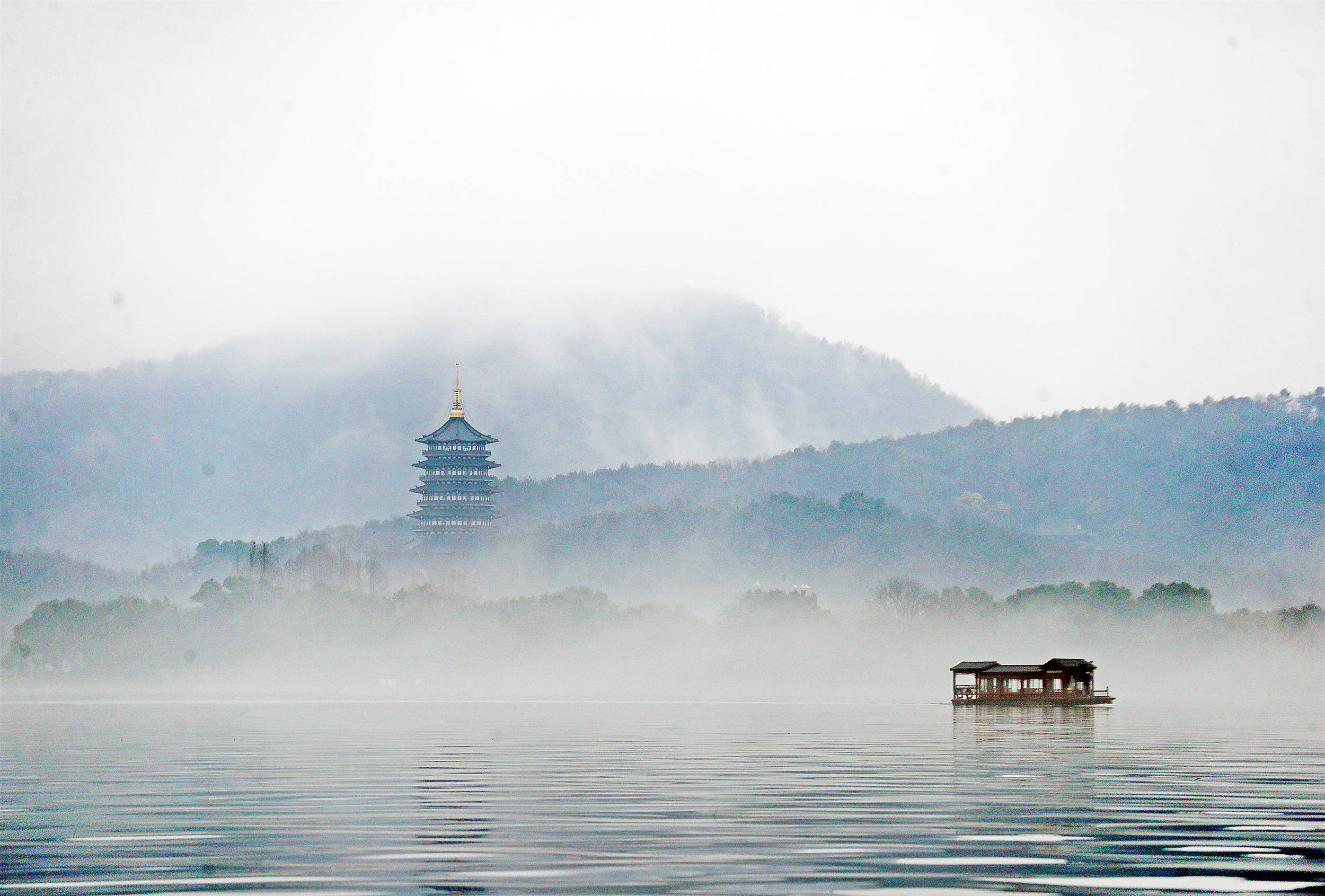 莒县西湖烟雨图片