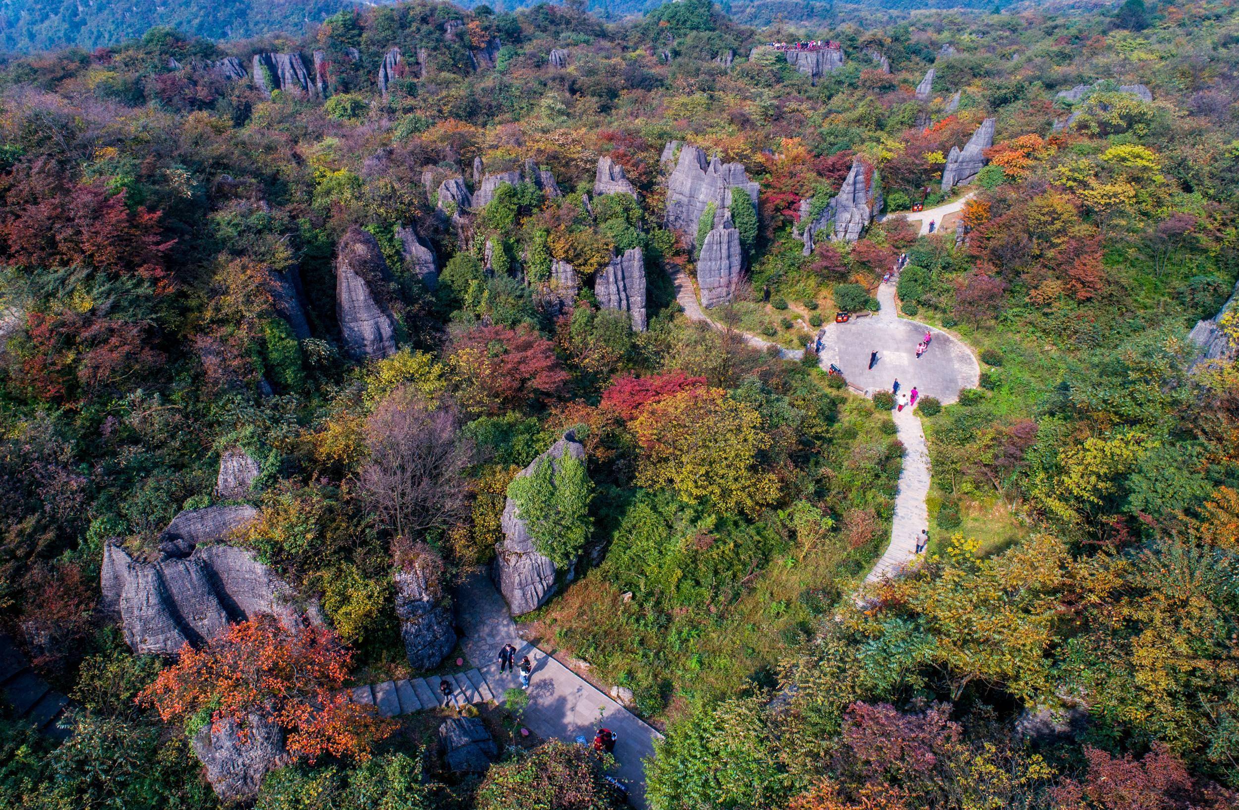 重庆市南川区三泉镇的鹊凰山庄住满了前来山王坪喀斯特国家生态公园