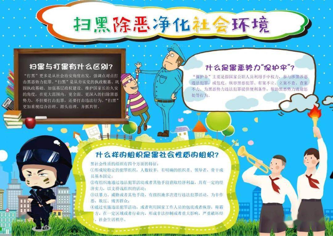 2024扫黑除恶手抄报合集,什么是扫黑除恶_组织_斗争_机制