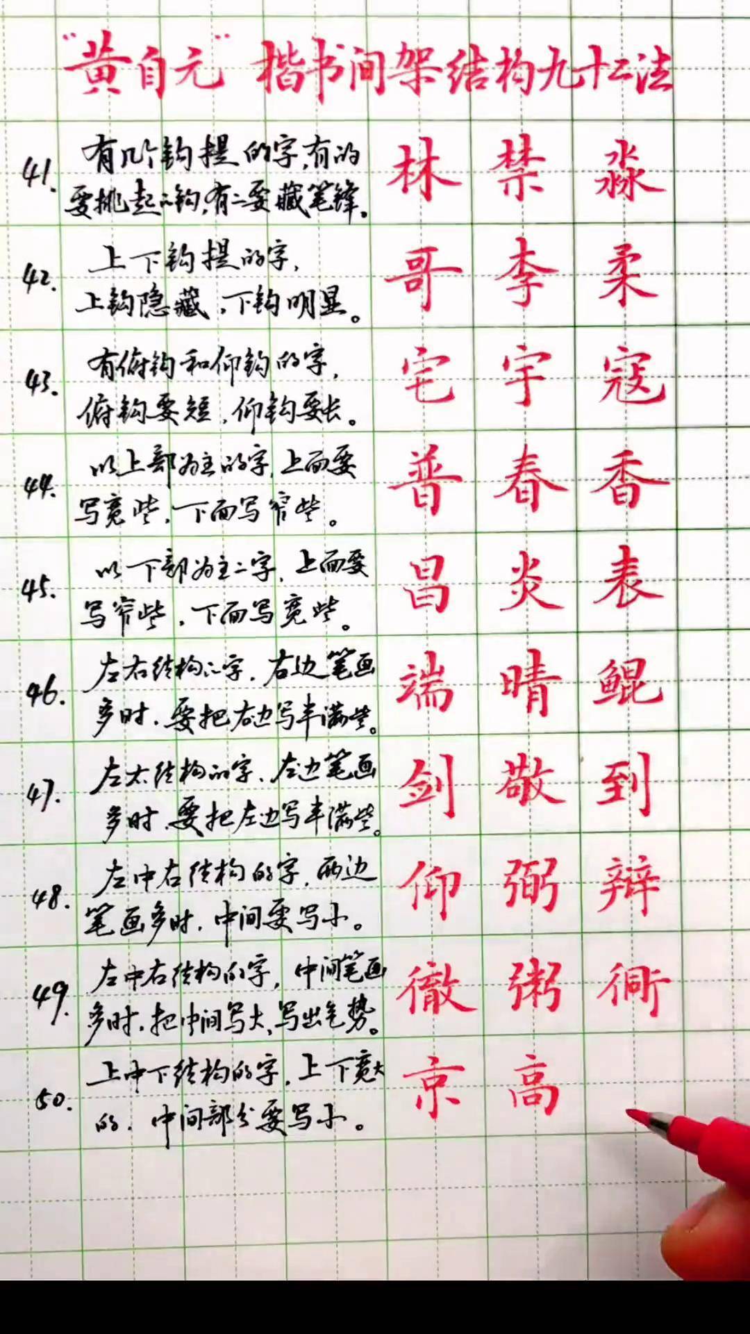 汉字间架结构92法图片