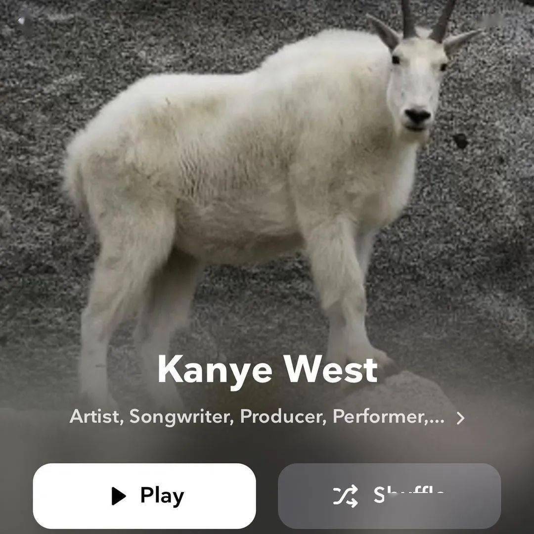 前两天,kanye还将tidal 头像换成了goat(山羊,历史最佳)!