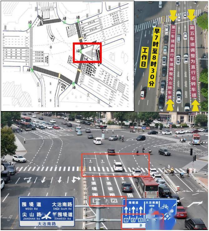 直行车辆待行区,最大限度缩小路口空间;扩大行人安全岛和驻足区,增加