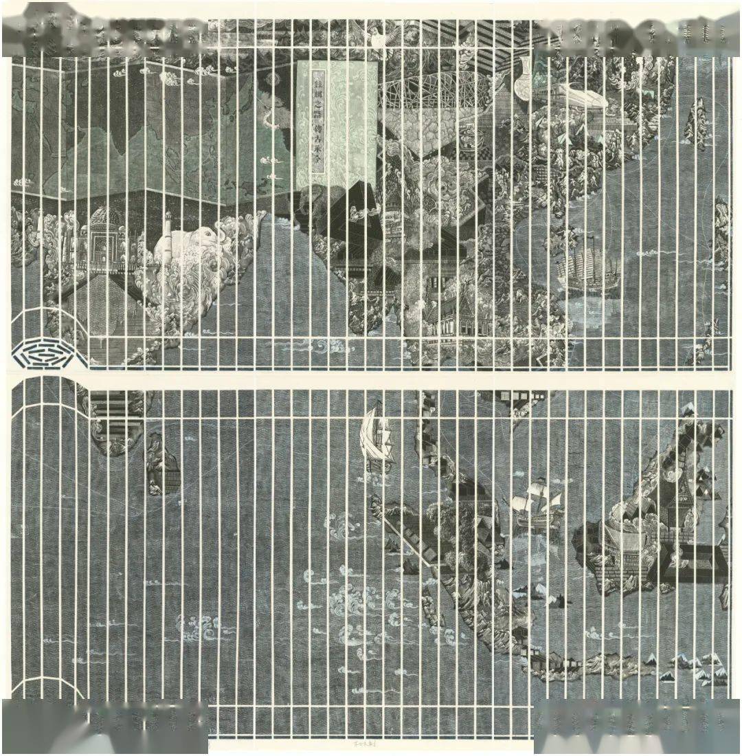 徐那-《上善若水-都市霓虹》-120x100cm-木口木刻