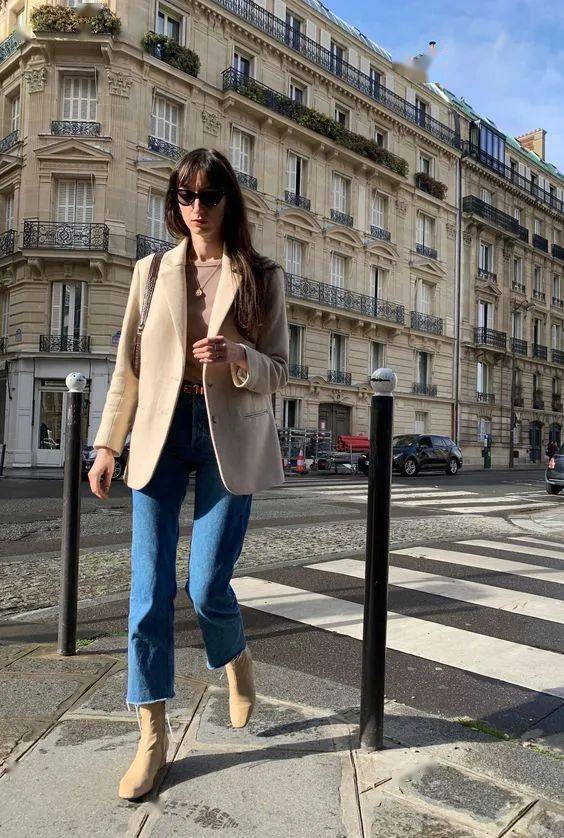 100套法式春季穿搭,超适合普通人颜值爆改!_衬衫_牛仔裤_女人