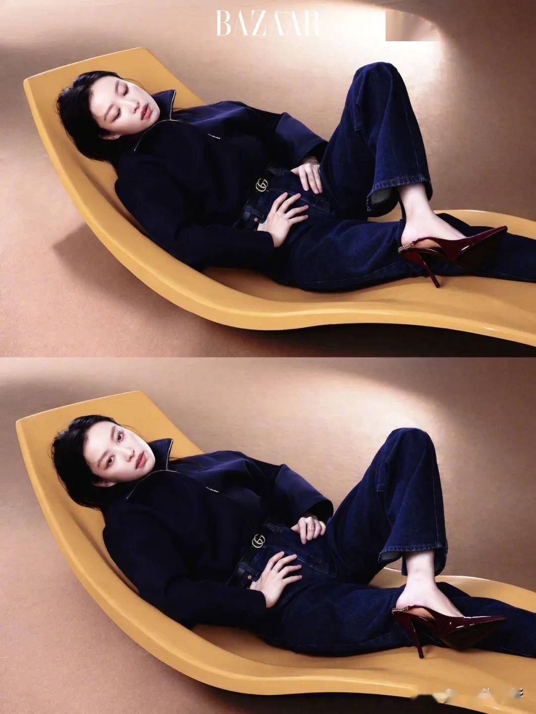 演员倪妮《时尚芭莎》开季刊封面大片,粉面桃腮氤氲微醺柔情_曾无