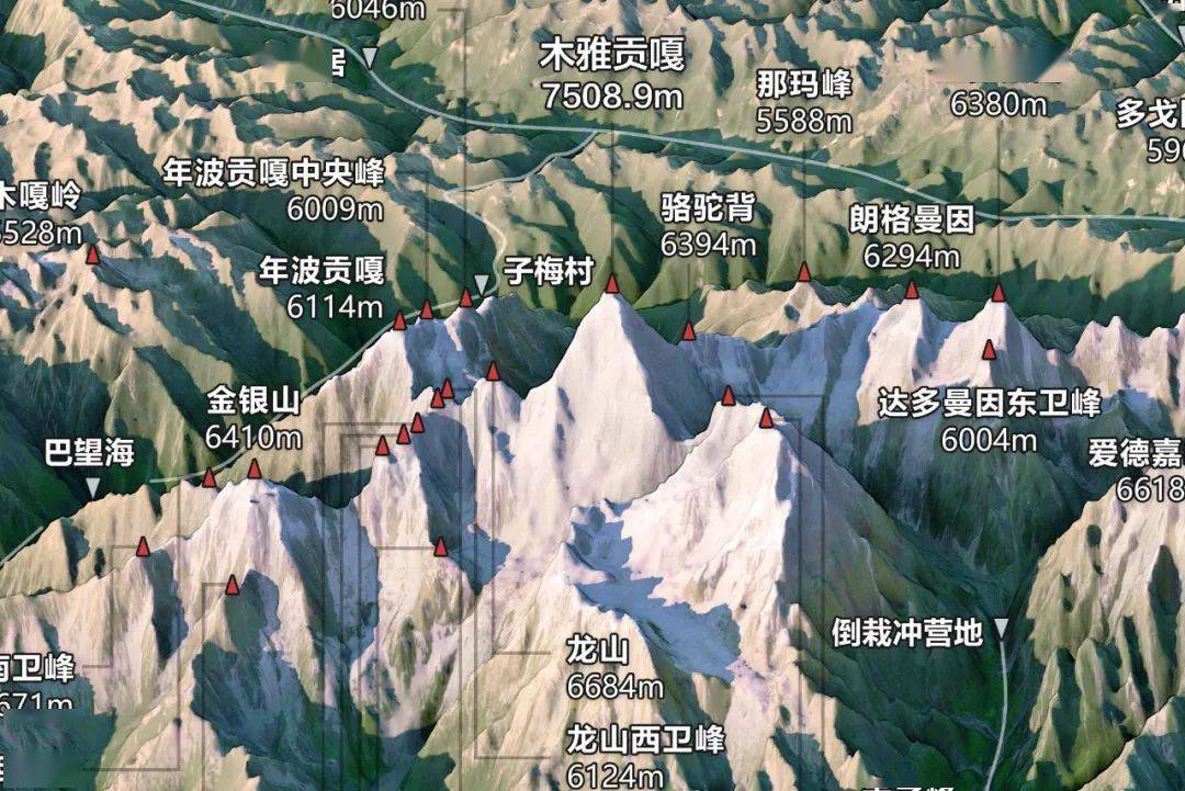 雪山彩虹谷地图图片