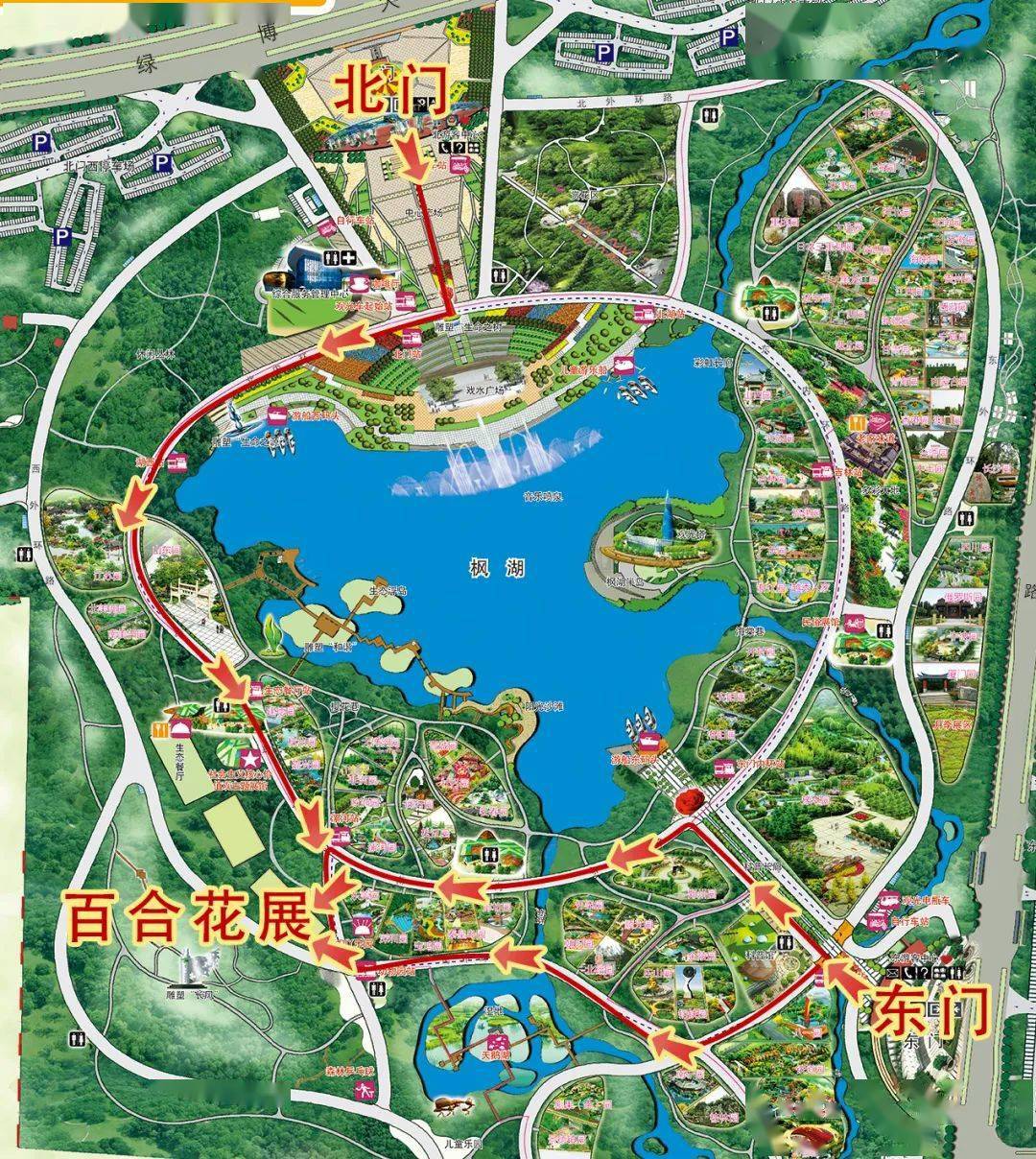郑州绿博园路线图图片