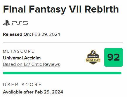家媒体给了《ff7重生》80分 有媒体认为其画面差_评分_游戏_jeuxactu