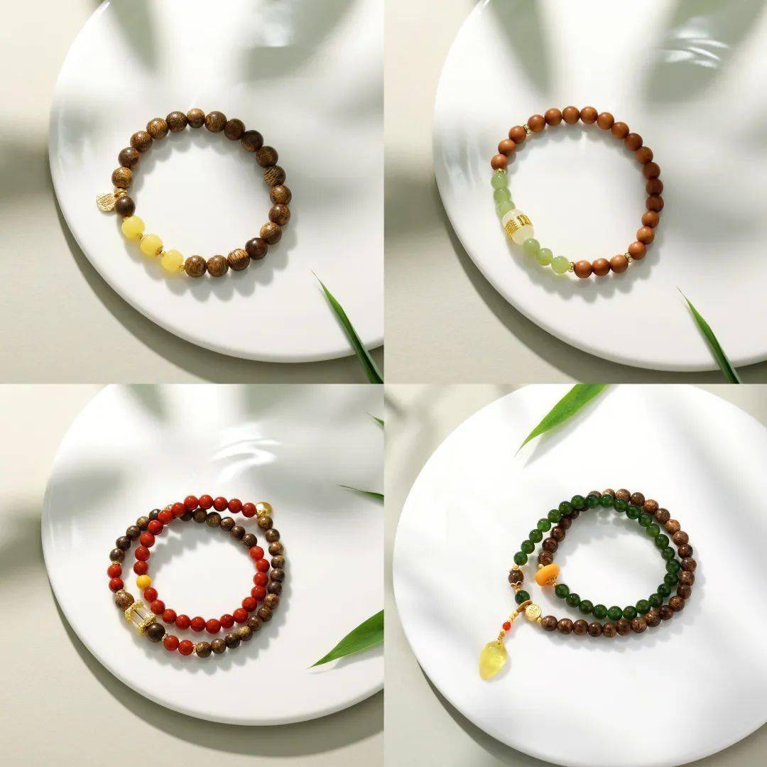 新中式沉香檀木手串,气质不凡,香气清雅,"行走的固体香水"