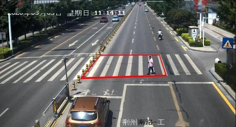 荆州这些车被交警曝光!_行人_斑马线_主动