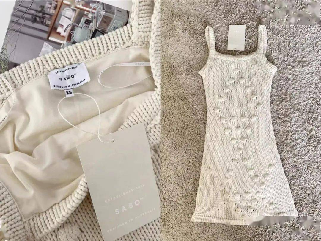 第一款式针织钩花,有一点波西米亚风,很适合海边或者沙漠里,价格79.