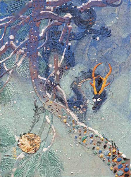 川妹子画龙30年,火上春晚_中国_莲羊_彩画