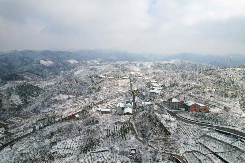 四明山雪景 胡云傑/攝早幾天的寒潮來勢洶洶,四明山區冰雪茫茫,宛若