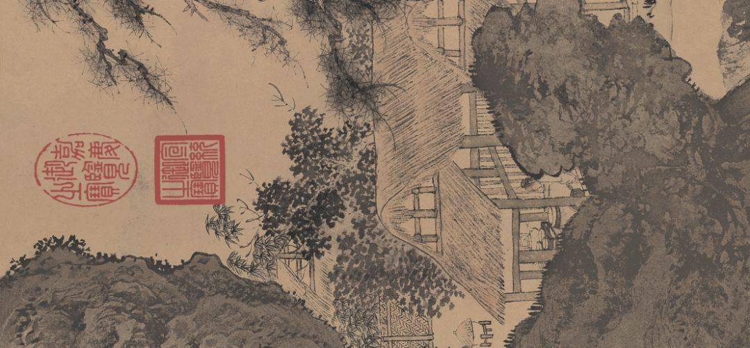 明 唐寅 事茗图故宫博物院藏局部明 唐寅 柴门掩雪图中國國家博物館藏