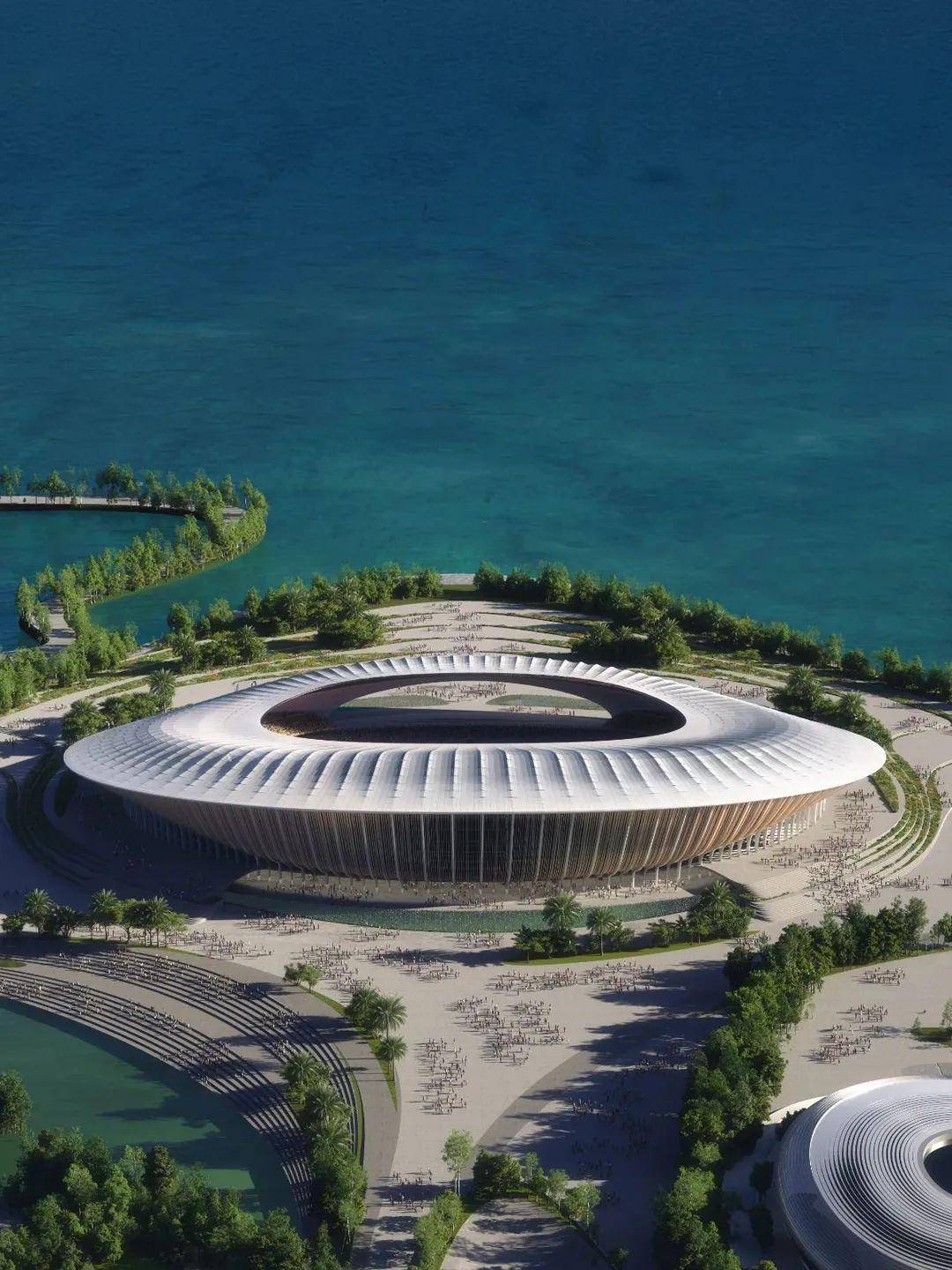 广州南沙全民文化体育综合体项目雏形初现,设计灵感源自"中国扇"