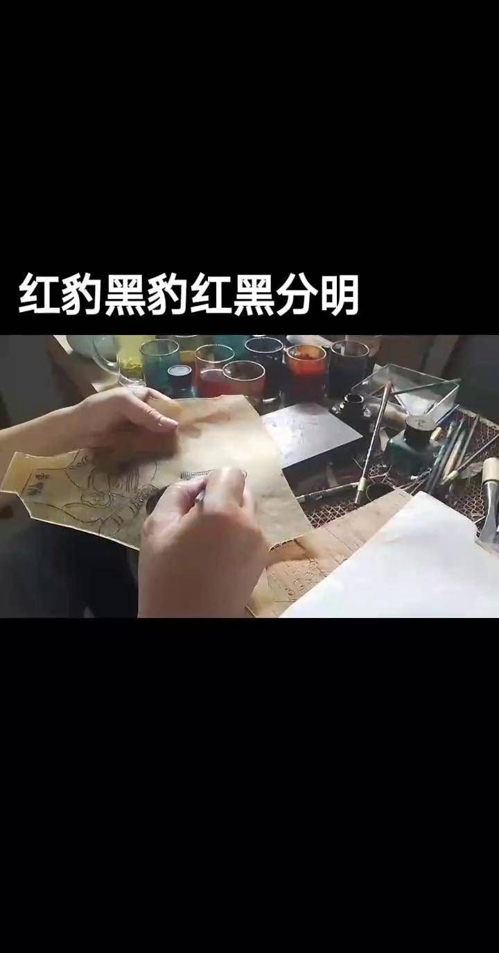 红豹黑豹,红黑分明.