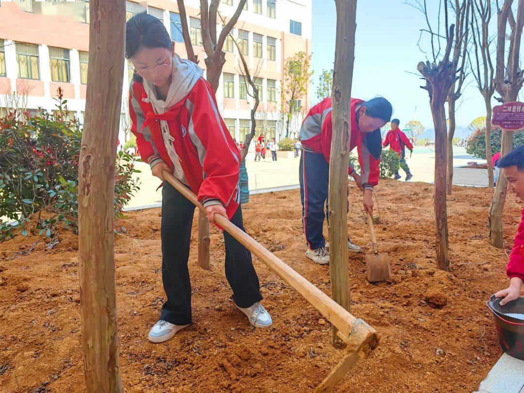3月12日,铜仁天立学校组织师生开展"我为家乡捐棵树·同心共建春晖林"