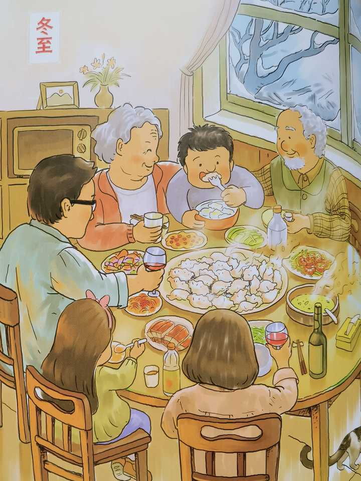 冬至时候,一家人围坐在一起吃饺子冬天,大雪过后,我们迫不及待地出门