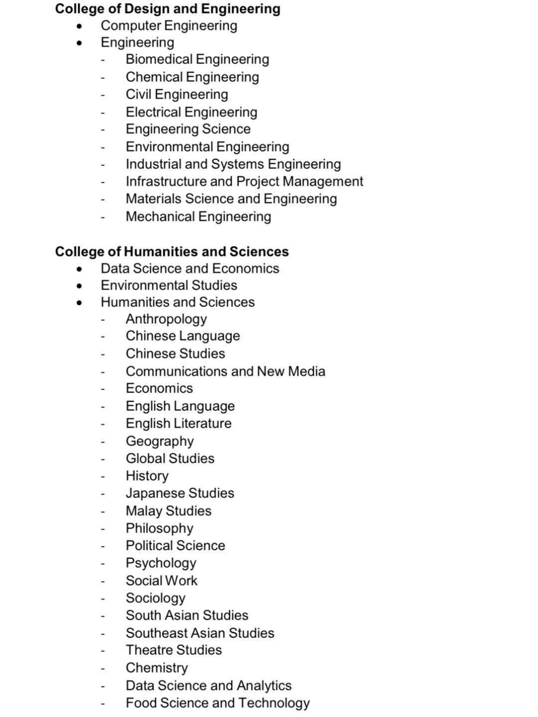 但是像medicine,nursing,dentistry,pharmacy是不提供的哦～nusc面相