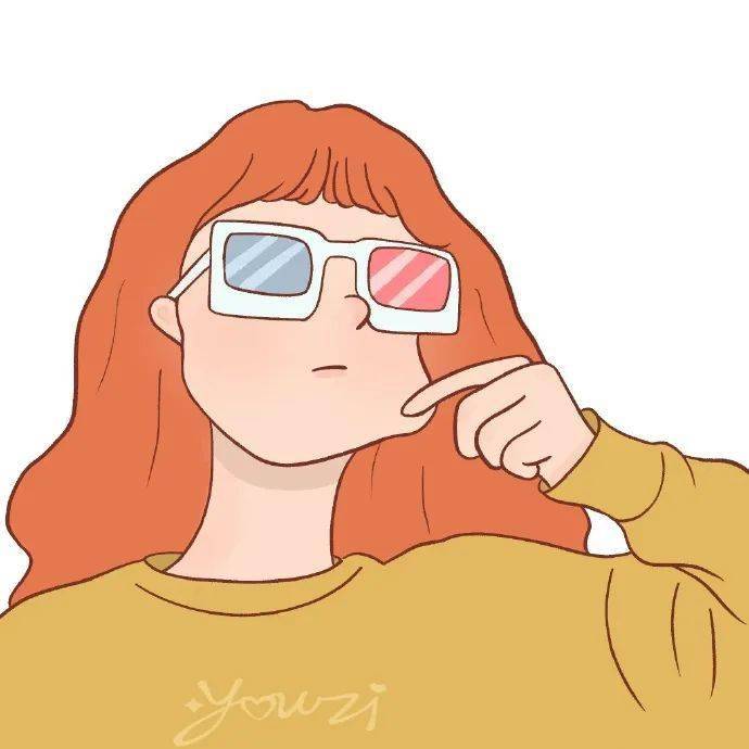 多巴胺插画女生头像