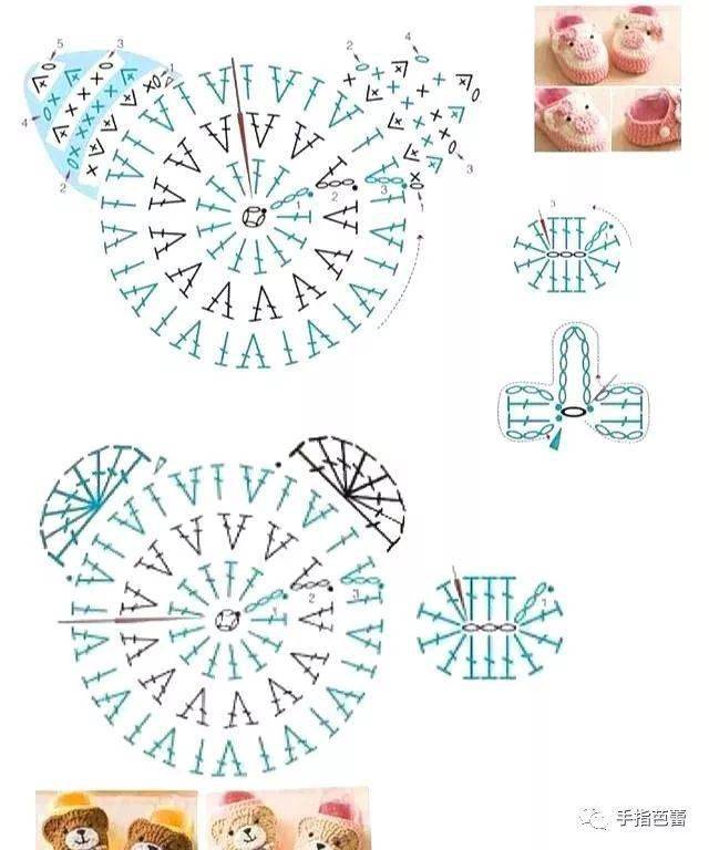 钩织婴儿鞋附图解