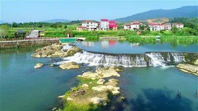 袁水源全景三湾生态文明示范区莲花县楼梯蹬水库萍水河江口村段萍水湖