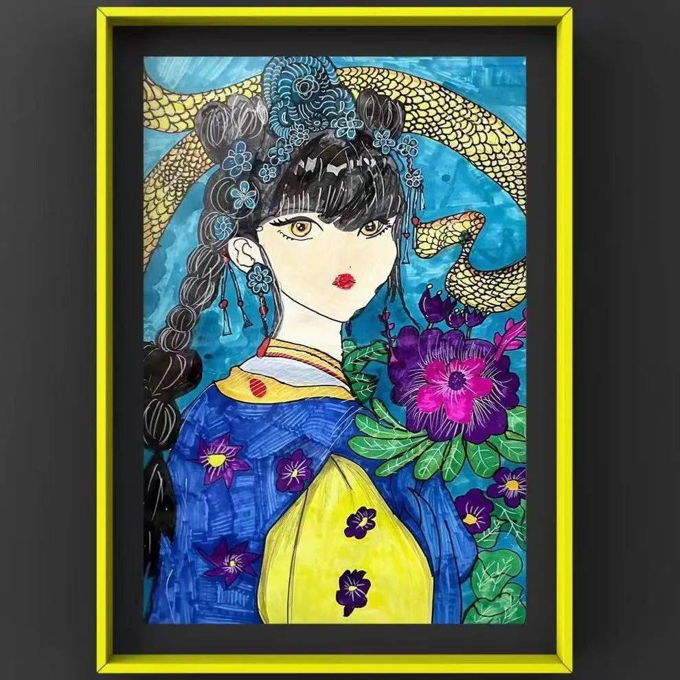 云画廊▏每日一画308班61宋欣怡龙之少年1308