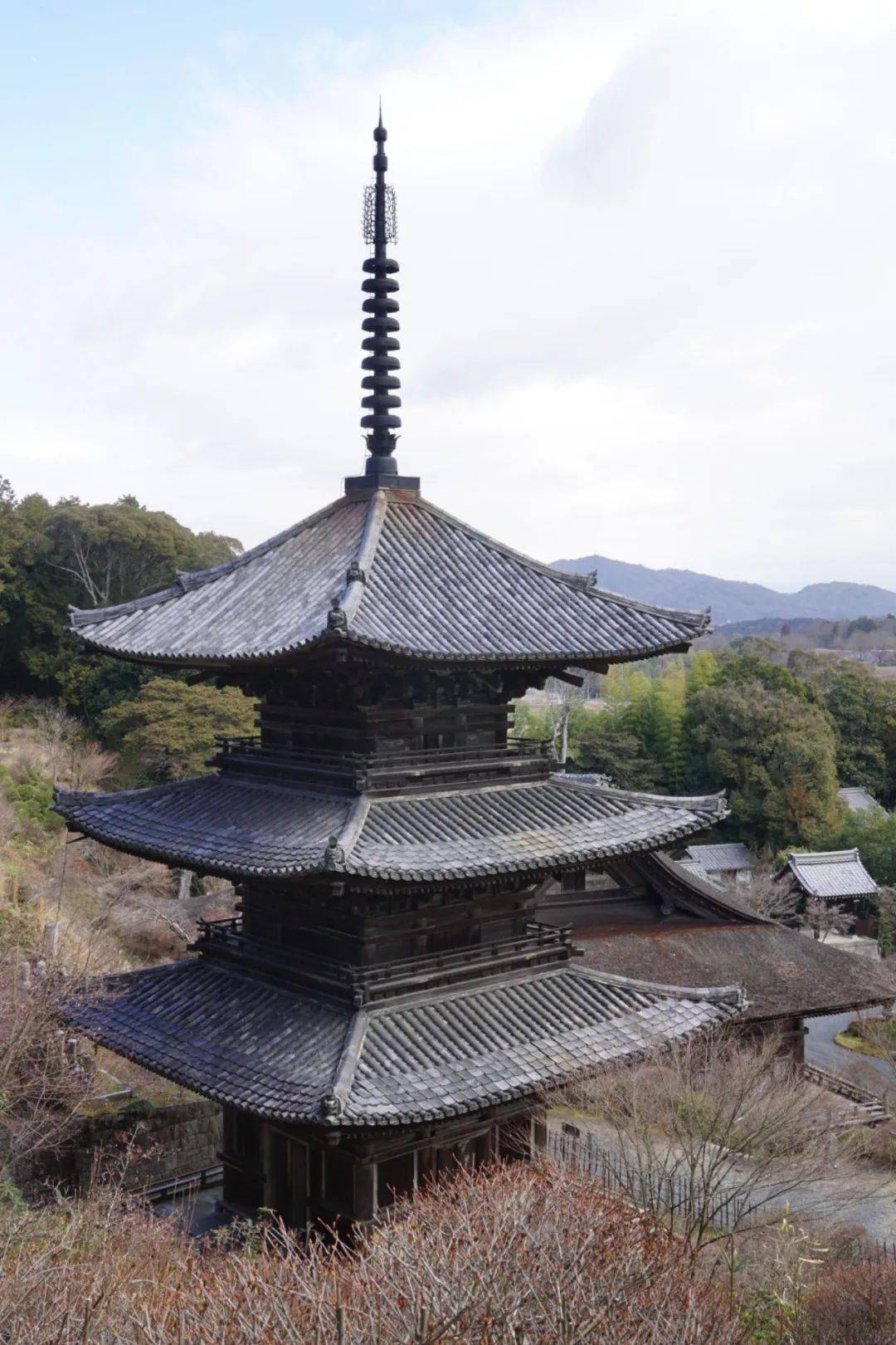 车行过大片早春枯寂的原野,路过有"近江富士"之称的三上山,跨过枯水期