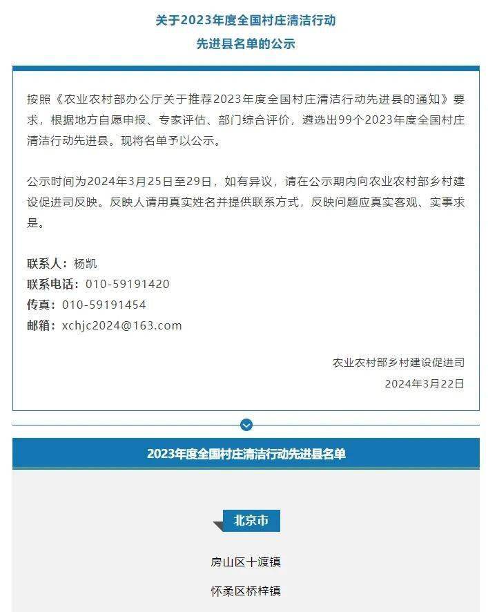 2023年度全国村庄清洁行动先进县略阳上榜