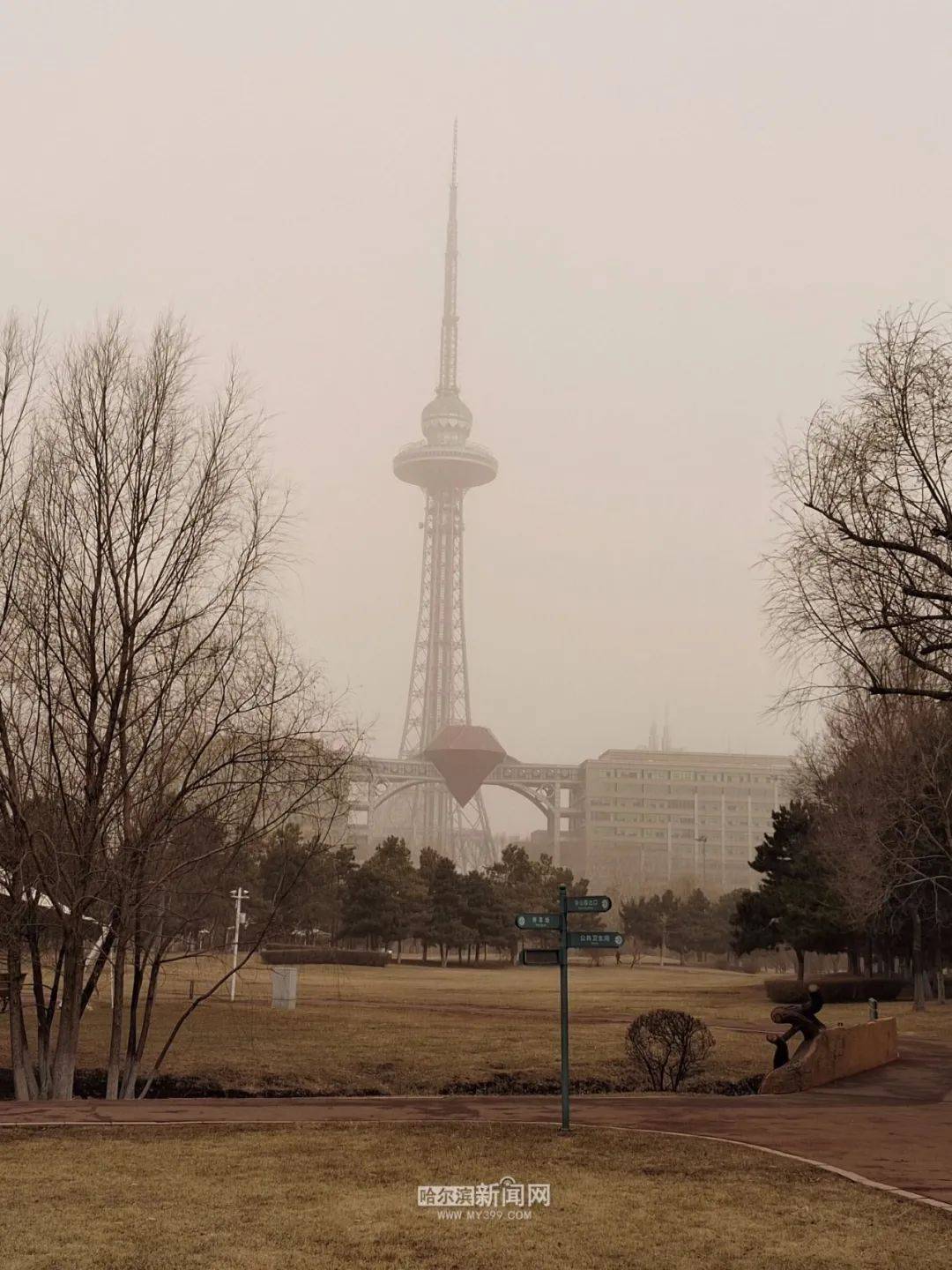 未来24小时哈尔滨局地能见度不足1000米冰城交警发布沙尘大风天气出行
