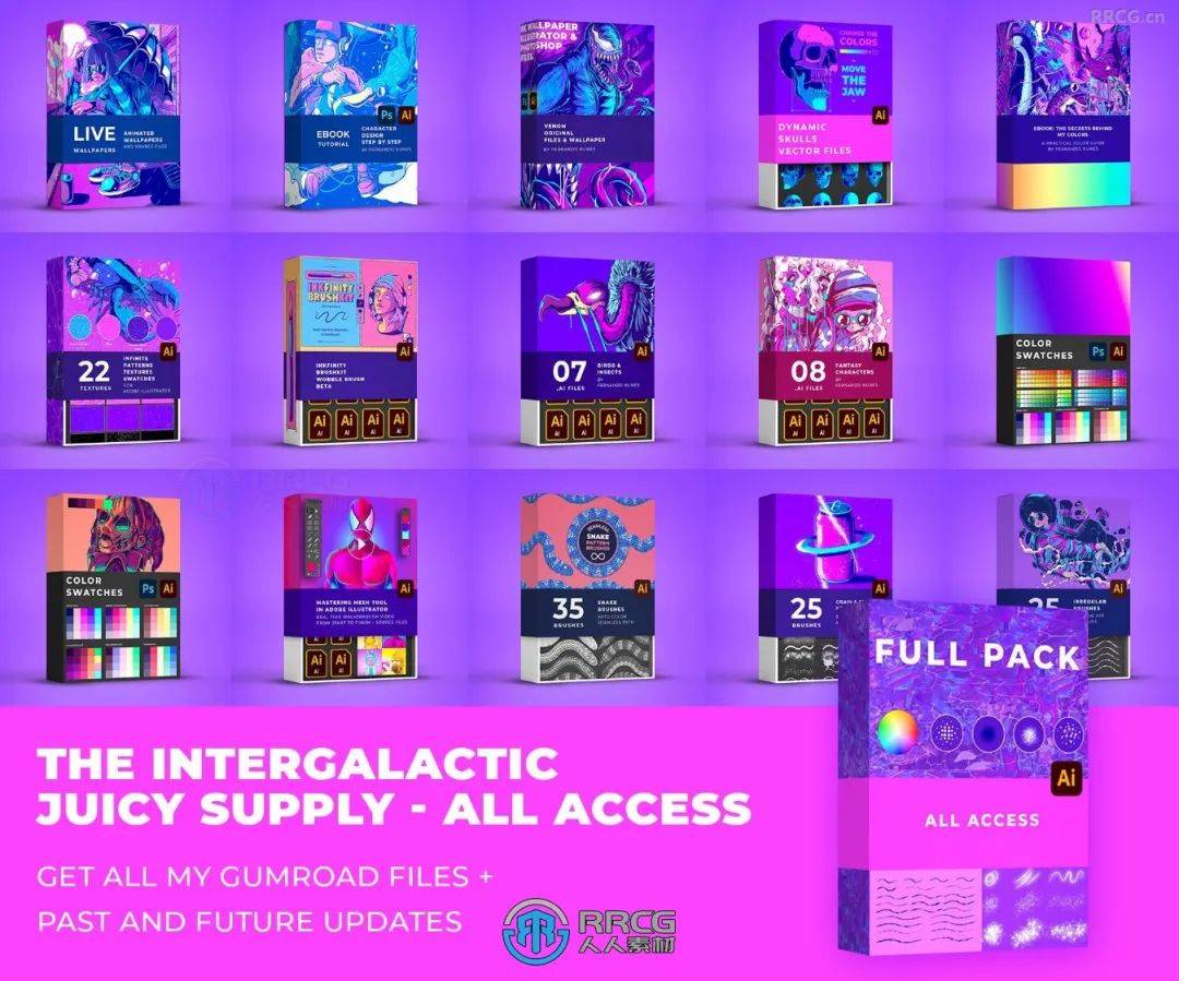 adobeillustrator笔刷纹理样式源文件2024矢量素材大合集