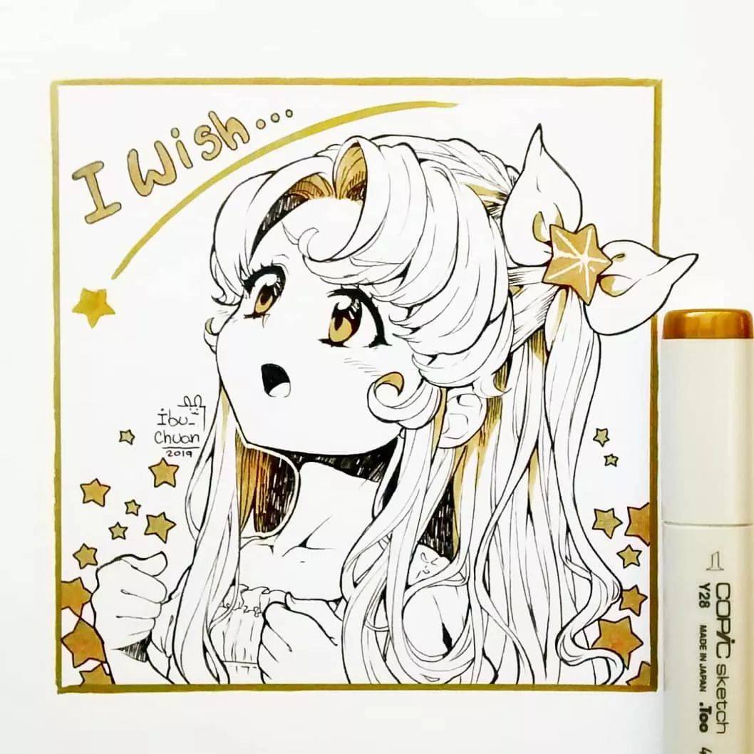 17岁少女的漫画:每一个小姐姐我都想追求!_女孩_天蓝色_水彩