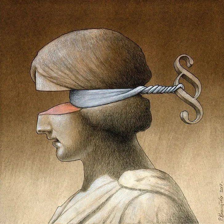 22副讽刺插画画作揭露现代社会的虚假与真实