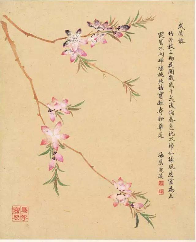 历代名家画桃花合集——灼灼桃花,绝美诗画,与君共赏!_桃源_桃树_佚名