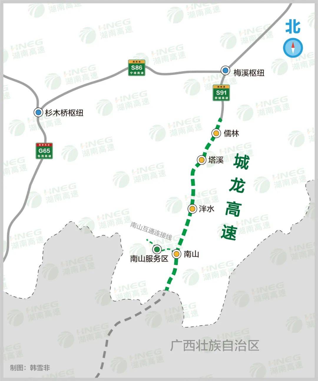 城龙高速公路路线图图片