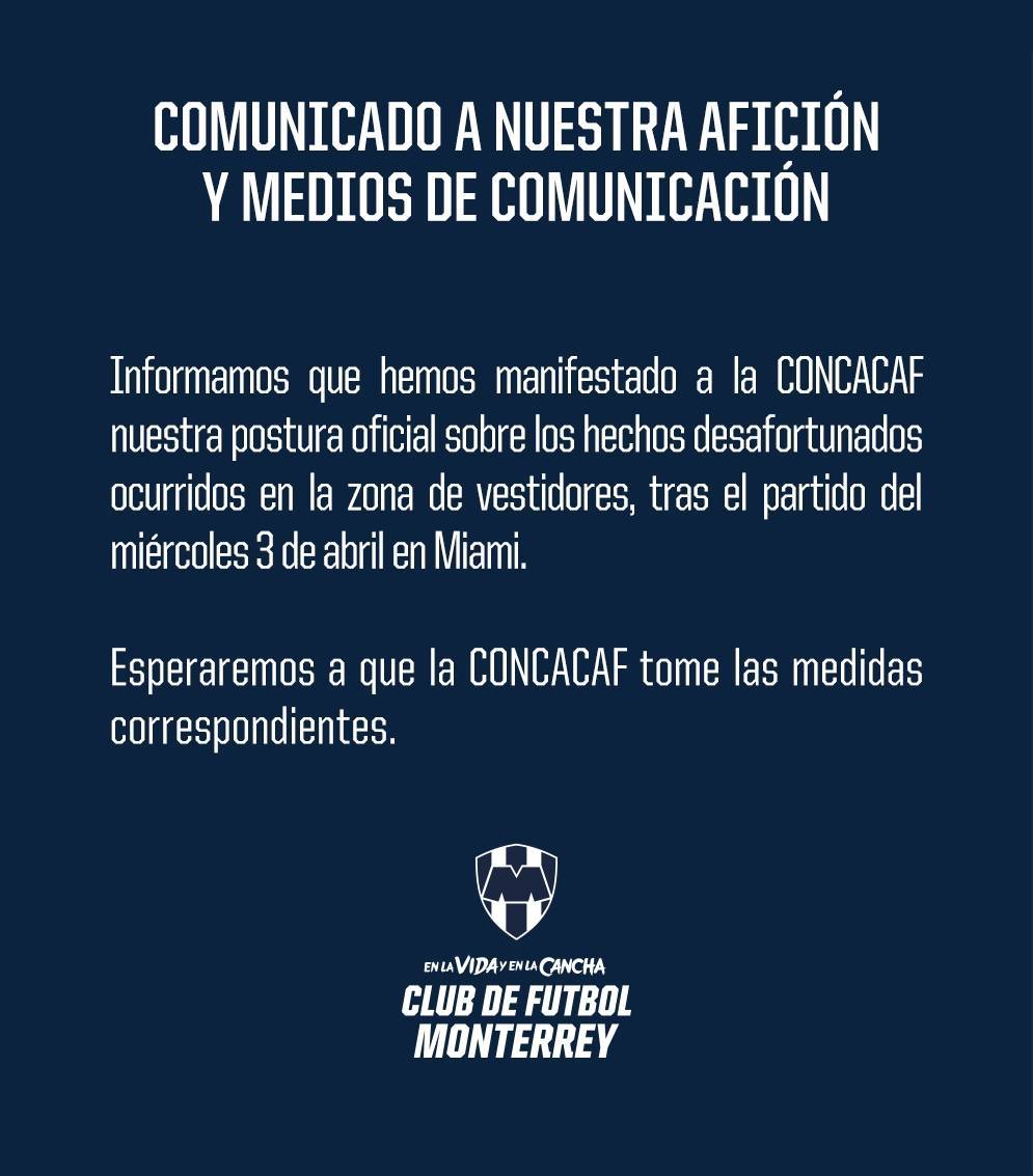Monterrey's official statement