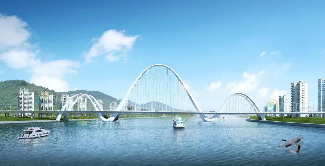 双向八车道珠海这条河上要建一座新大桥