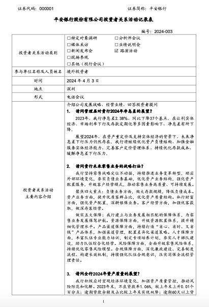 平安银行2023年净息差同比下降37个基点未来净息差下行压力仍然存在