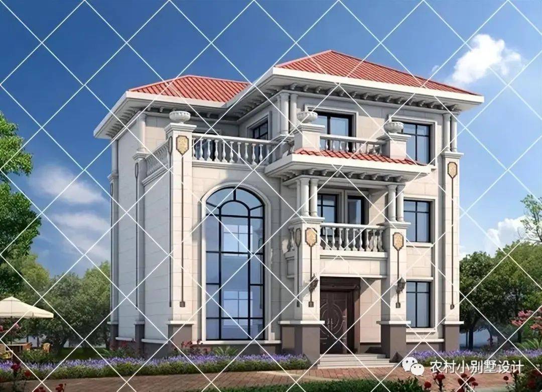 28套极简三层简欧别墅带挑空客厅全景落地窗设计2024建房新选择