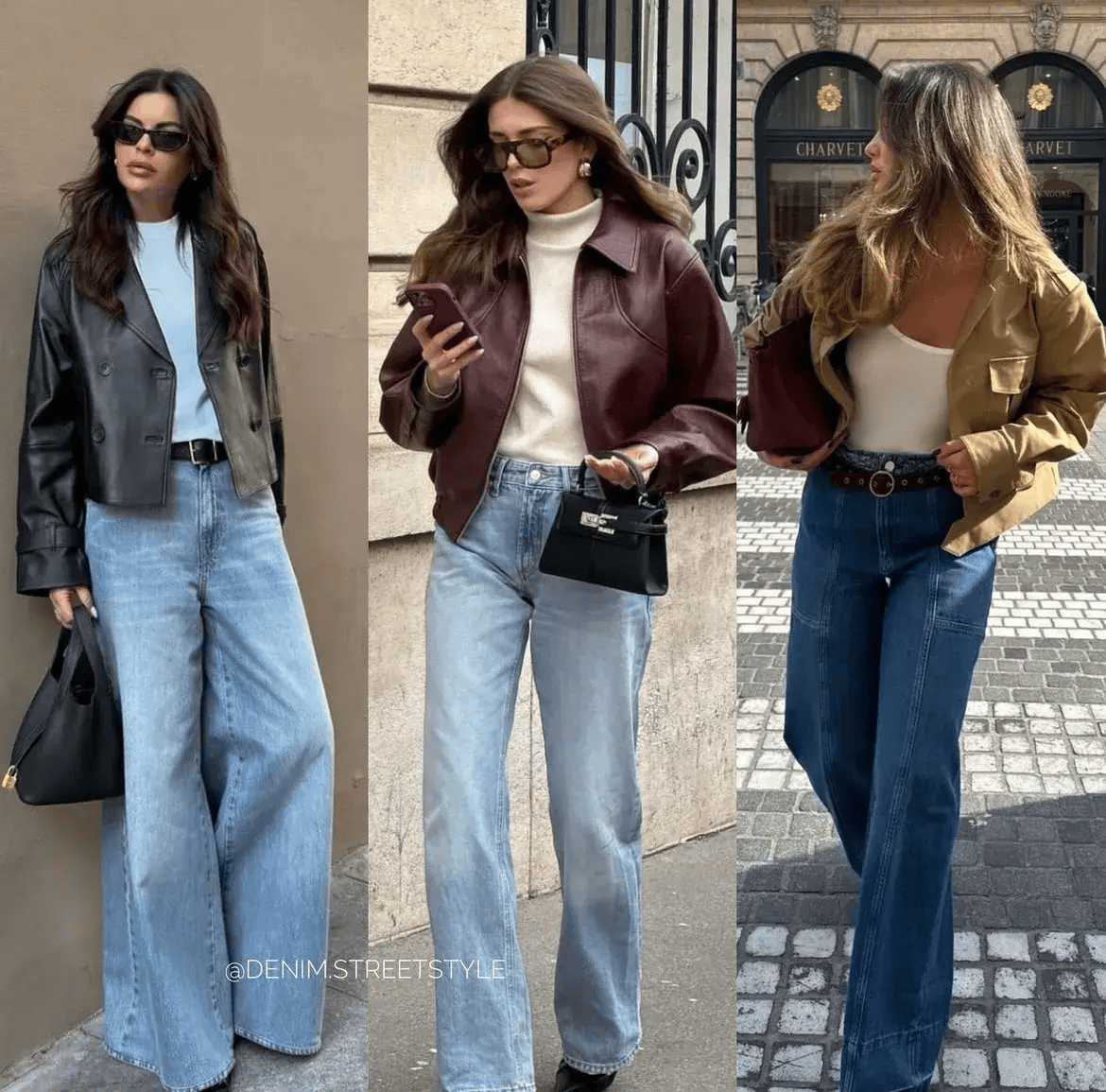 短外套 高腰牛仔裤也太好看了!21套街拍搭配,穿出长腿感太简单