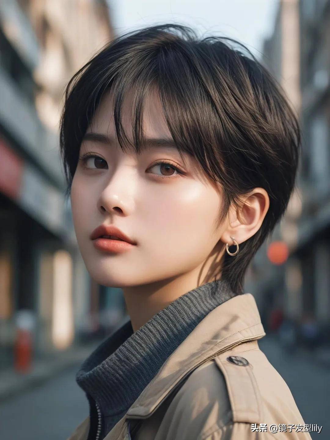 女士短发别乱剪试试露耳微分短发时尚又帅气