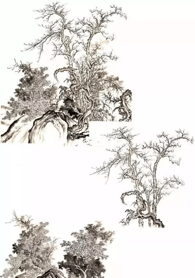 北派名家山水画树法