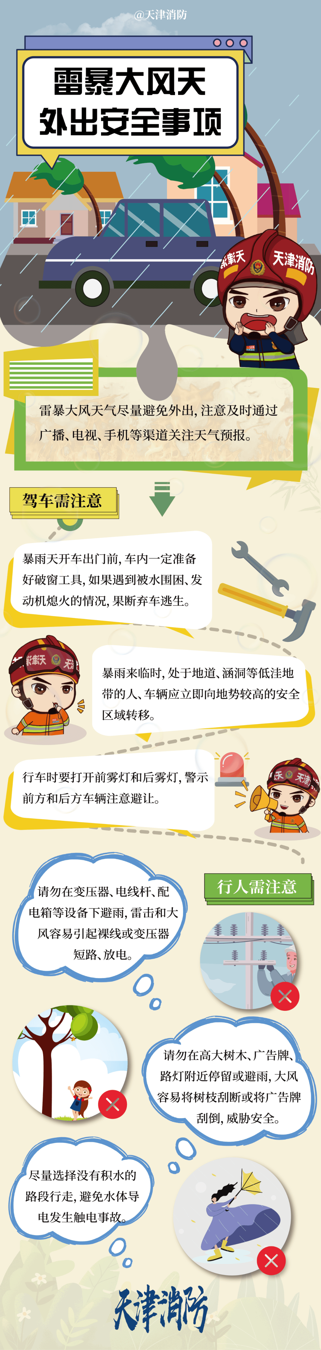 雷暴大风天外出安全事项