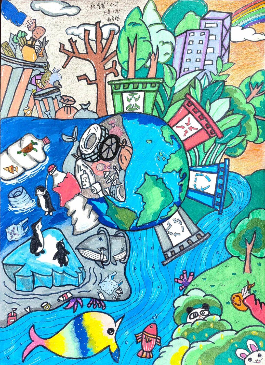 减塑畅想 助力环保——敖汉旗优秀主题绘画作品展示(一)