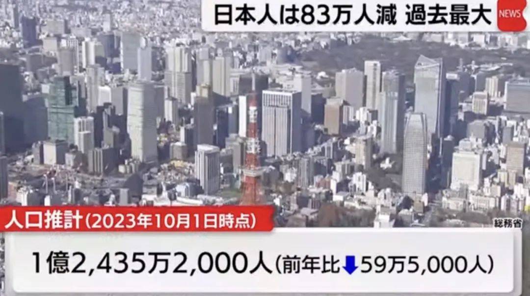 2024年日本有多少人口_2024日本总人口连续13年减少!64万人消失!网友:赞成单身税