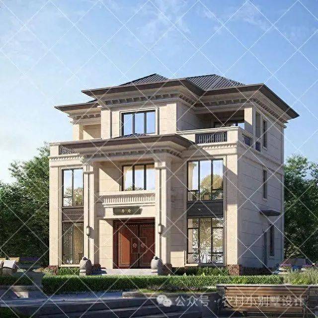 28套小面积三层中式农村自建房别墅,都是小户型三层新中式风格_信号_的设计_图纸