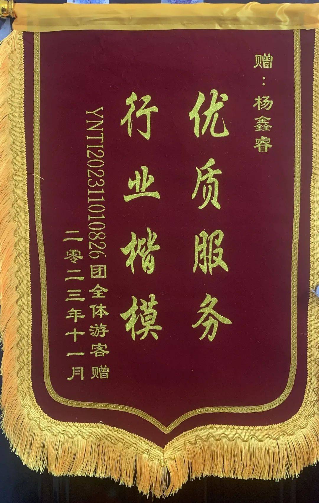 点赞 | 昆明导游杨鑫睿好评不断, 一面面锦旗一份份认可