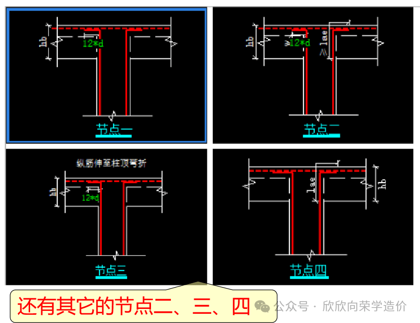 梁筋伸入柱锚固形式图片