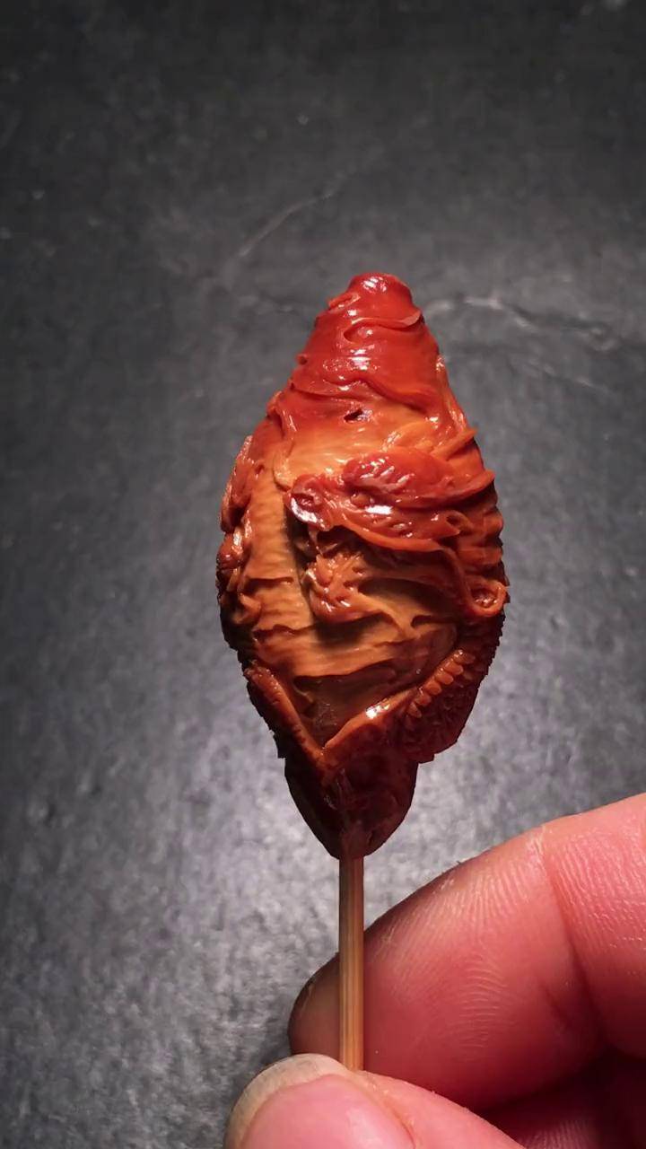 橄榄核雕纯手工 九龙长串开始