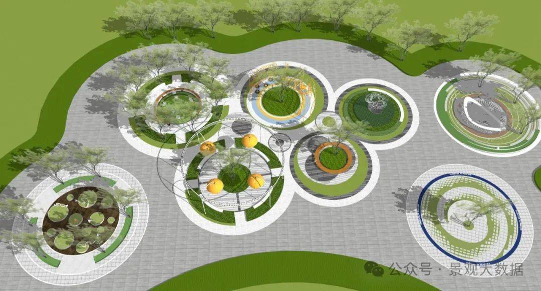 创意圆形树池su模型合集_景观_数据_素材